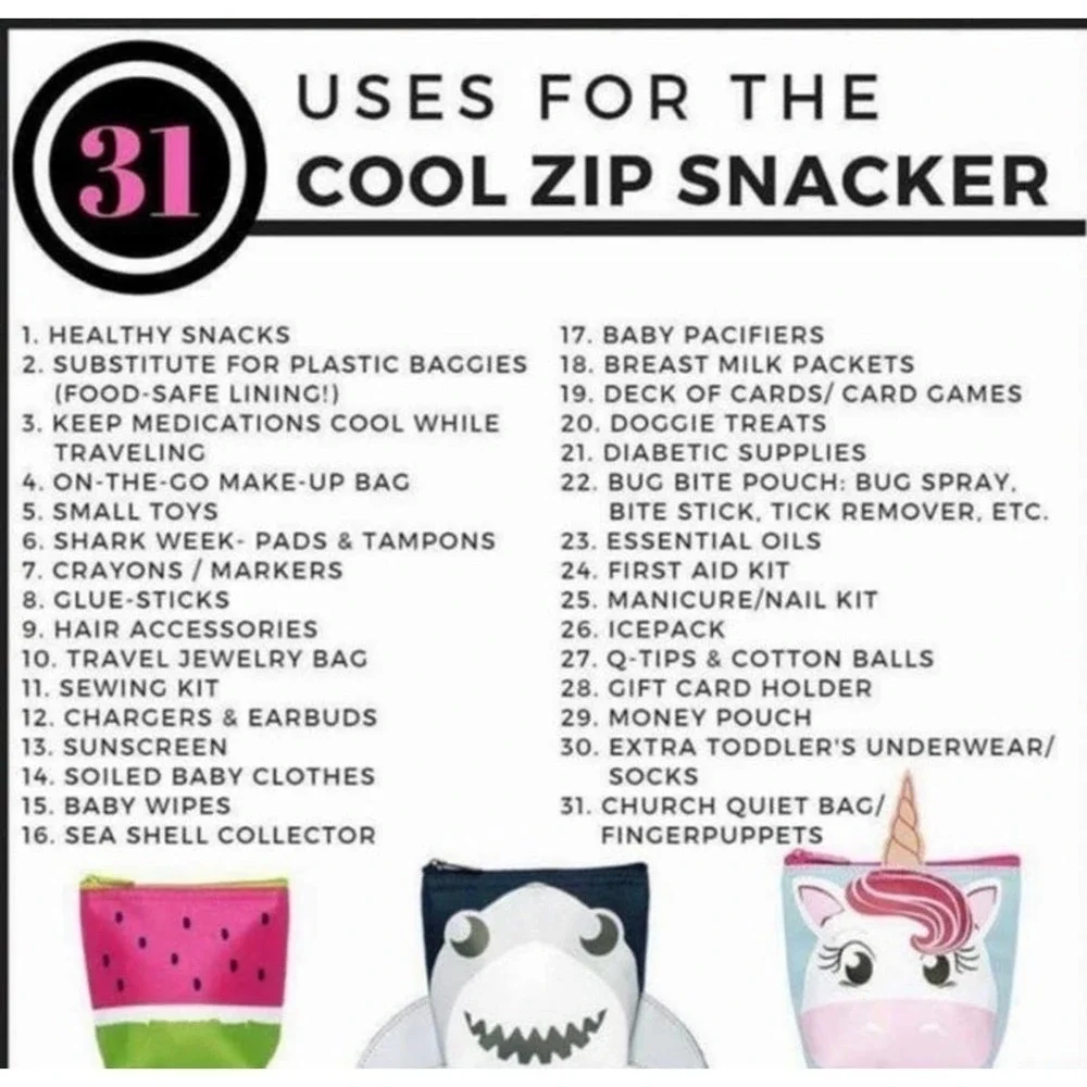 Thirty-One Cool Zip‎ Snacker UNICORN Royal Treat